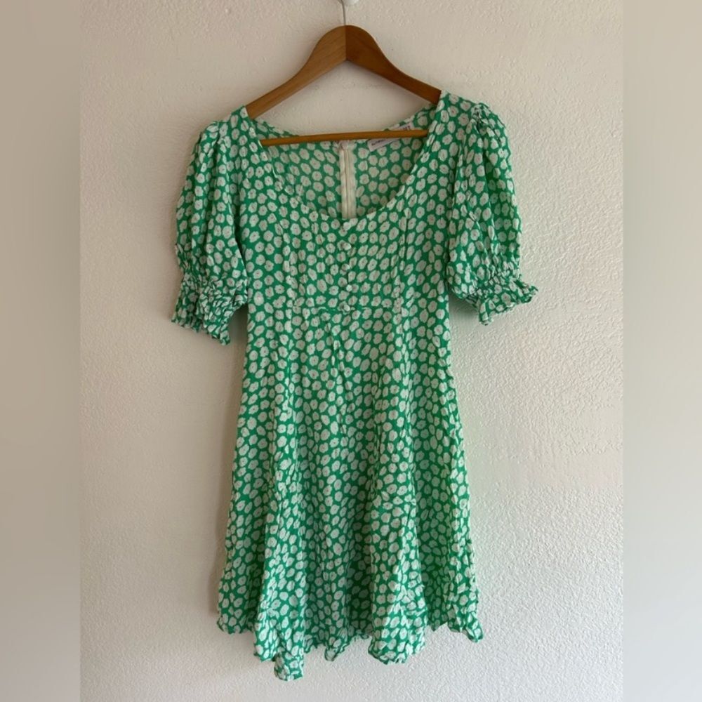Faithfull the Brand La Barben Mini Dress Cora Floral
green Sz M babydoll rayon - Picture 8 of 13